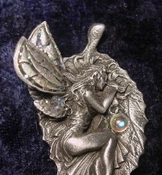 Pewter Fairy on Leaf