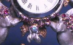 Pewter Double Unicorn Clock