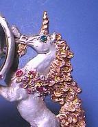 Pewter Double Unicorn Clock