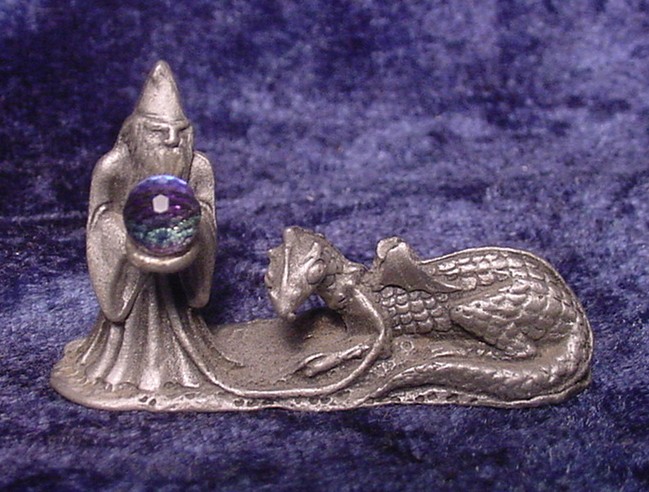 pewter wizard and dragon