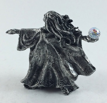 2 WIZARD PEWTER FIGURINES new figure magical mystical figures magic power sale 