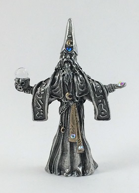 Details about   Finely Detailed Pewter  Wizard Figurine With Spell Book And Crystal Ball 
