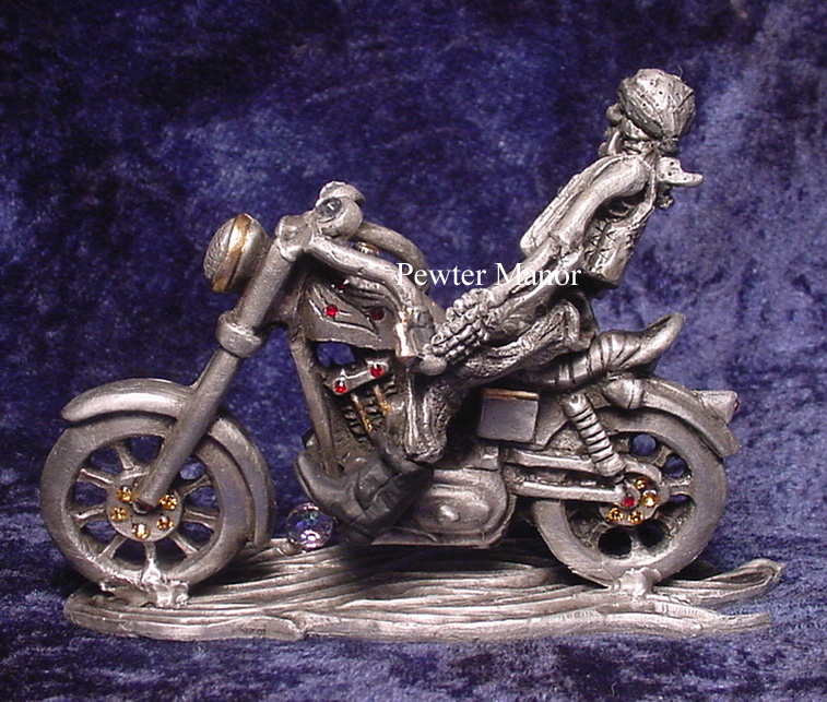 Motorcycle with Skeleton Rider