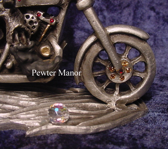 Motorcycle with Skeleton Rider