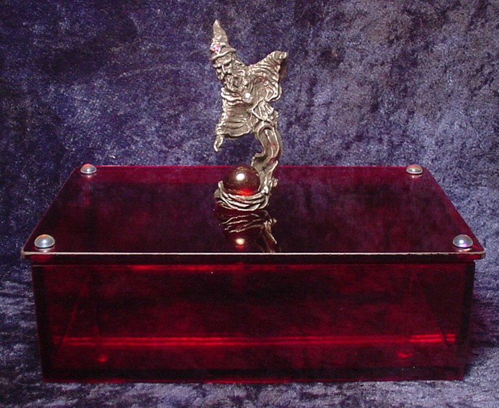 Purple Tarot Box with Pewter Fairy