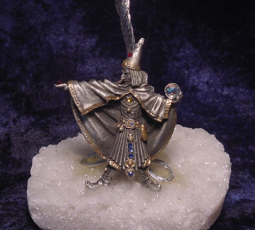 Pewter Figures and Figurines Dioramas with Wizards, Dragons, and Knights